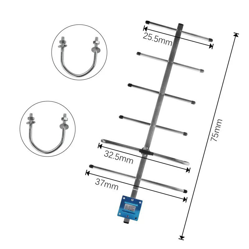 Yagi antena, 6 elemenata, 433-470 MHz, 11 dBi, kabel s konektorom