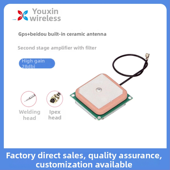 YX-GPS + BD keramická anténa – GPS BeiDou dvojmodulová aktívna anténa s vloženou keramickou anténou, zisk 28 dB, 1575 MHz, 50 Ω, SWR ≤ 1.5, 3–5 V