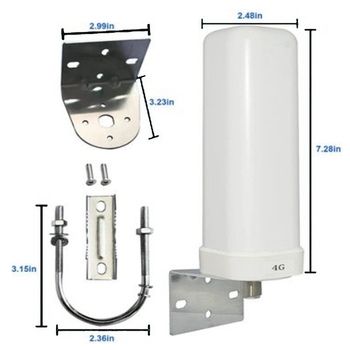 Antena Gun Barrel pentru Router/Modem 3G/4G LTE, Interior/Exterior, 12 dBi câștig, intervalul de frecvențe 698–4900 MHz, 50 Ω, SWR ≤ 1.5, 5 V