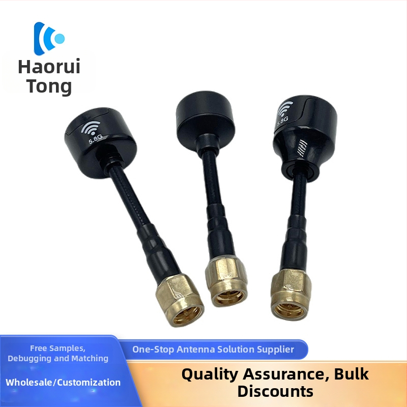 FPV antena za dronove, visok dobitak 2–4 dBi, višepojasmna 1.2/2.4/5.8 GHz, impedancija 50 Ω, SWR ≤ 2.0, duljina kabela po mjeri