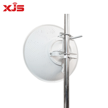 XJS WiFi parabola antenna hosszú távú pont-pont kapcsolathoz, kettős polarizáció, 33 dBi nyereség, SWR ≤ 1.5, modell TDD-4865-33