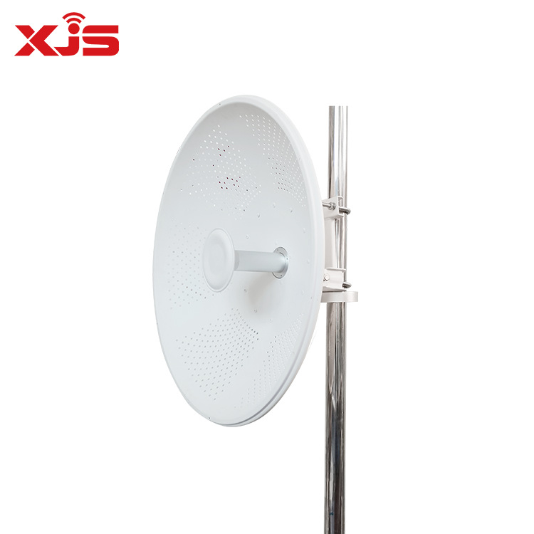 XJS WiFi parabola antenna hosszú távú pont-pont kapcsolathoz, kettős polarizáció, 33 dBi nyereség, SWR ≤ 1.5, modell TDD-4865-33