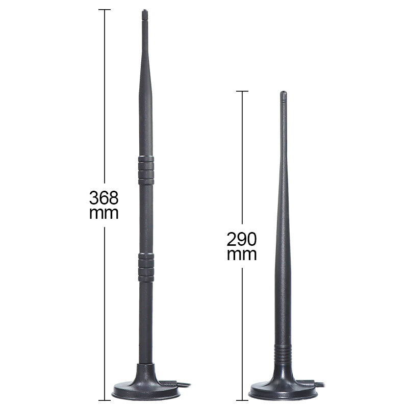 Vanjska vodootporna 4G antena s usisnom čašom i SMA priključkom, raspon frekvencija 698–2700 MHz, dobitak 15 dBi, impedancija 50 Ω, SWR ≤ 1,5