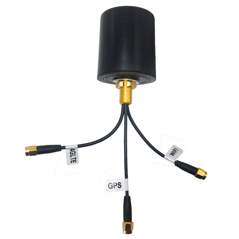 Antena personalizată 3 în 1 pentru 2.4G/5G, GPS, Beidou și WiFi; cablu feeder RF 1,5 m (customizabil); SWR ≤ 1,5; interfață SMA (masculin/feminin) sau IPEX de primă generație