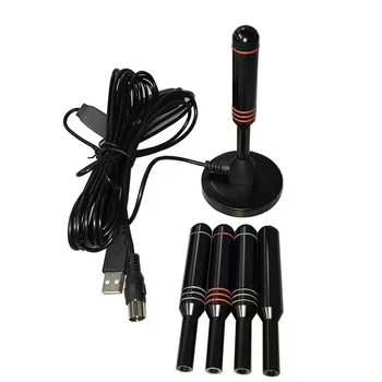 Antena TV HDTV pentru interior cu amplificator USB activ, recepție ATSC/UHF/VHF, montaj cu ventuză
