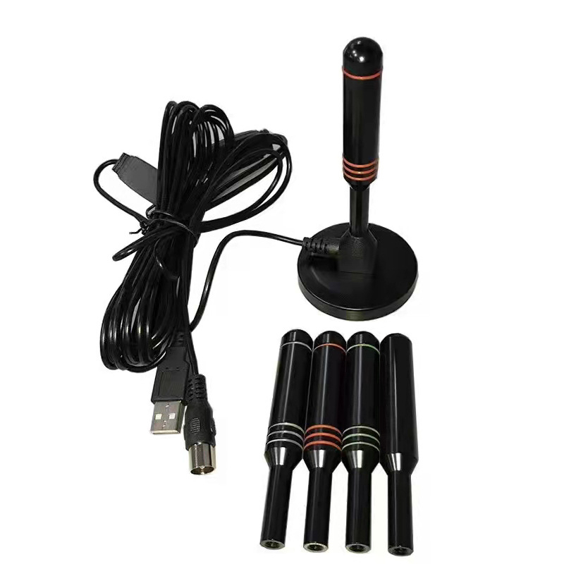 Antena TV HDTV pentru interior cu amplificator USB activ, recepție ATSC/UHF/VHF, montaj cu ventuză