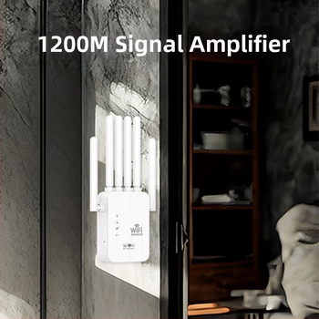 WiFi ismétlő – 6 antenna, 1200M Z1200, Cat5 kábel, 15–30 m relé táv, Gigabit feletti sebesség, villámvédelem