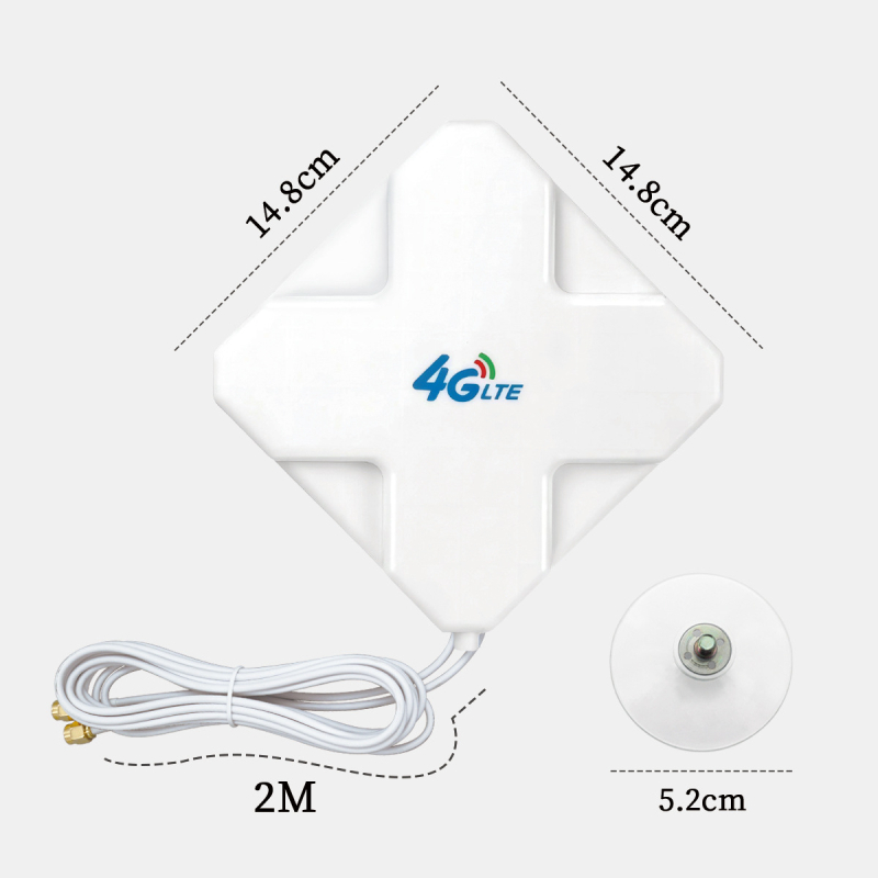 Belső használatra szánt 4G LTE antenna WiFi-routerhez, 35 dBi nyereséggel, frekvenciasáv 1880-2700 MHz, 75 Ω, SWR <=1.5, 3-5 V