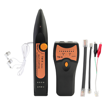 TM-8 Tīklu līniju meklētājs – Inteligents digitālais līniju meklētājs RJ45/RJ11 testēšanai, līniju meklēšana un izlīdzināšana, daudzfrekvenču impulsa signāls, darbības attālums ≥3 km, 8Vp-p izeja