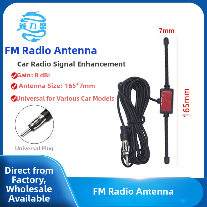 Automobilová FM anténa pre prijímač s dizajnom rohu-patch, zisk 8 dBi, rozsah 80–108 MHz, impedancia 50 Ω, SWR ≤1.5