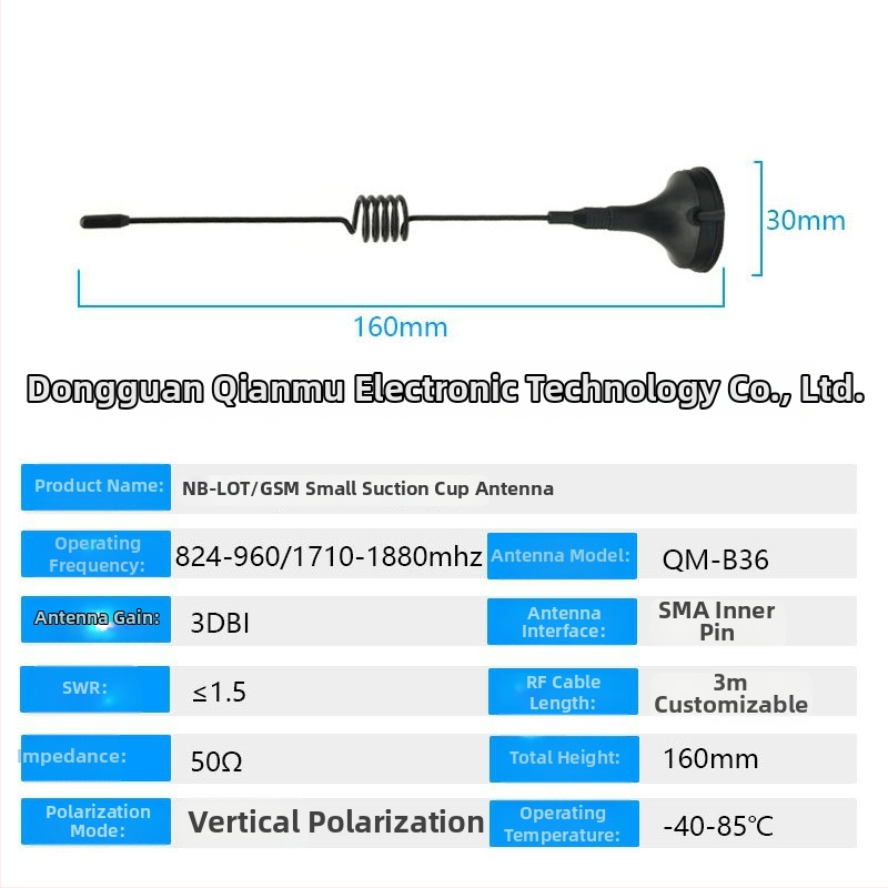 NB-lot vonkajšia disková anténa pre GSM/3G/2G s prisávkou, 50 Ω, SWR ≤1,5, zisk 3 dBi