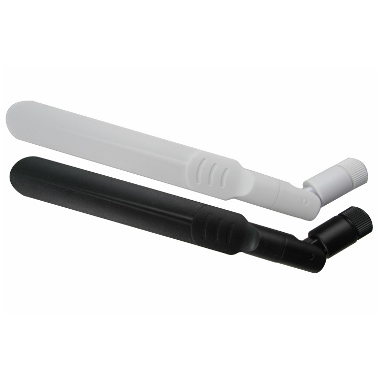 Modul receptie semnal Wi‑Fi dual-band cu câștig de 5 dBi, conector SMA, game de frecvențe 2.4–2.5 GHz și 5.1–5.8 GHz, polarizare verticală, model LKT-Rubber-195-dualband