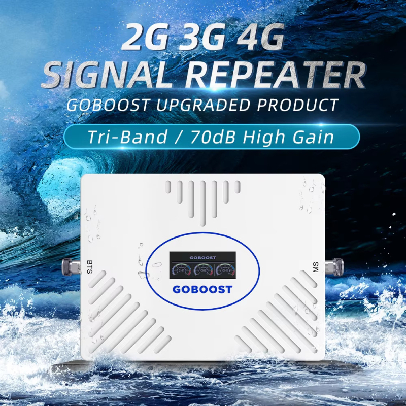 GOBOOST cellás jelerősítő 2G/3G/4G, modell 24C44Q22V917, lefedettség 100–3000 m², alkalmas villához, bérleményhez, alagsorhoz, irodához