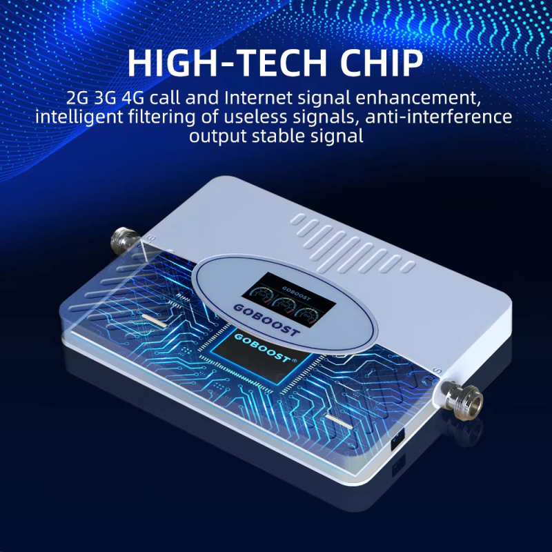 GOBOOST cellás jelerősítő 2G/3G/4G, modell 24C44Q22V917, lefedettség 100–3000 m², alkalmas villához, bérleményhez, alagsorhoz, irodához