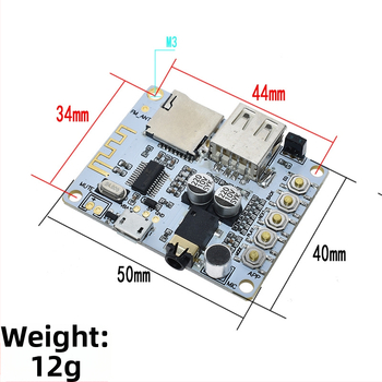 Belaidė Bluetooth garso priėmimo plokštė su dekodavimu ir atkūrimu, USB ir TF kortelės palaikymas, priekinė išvestis