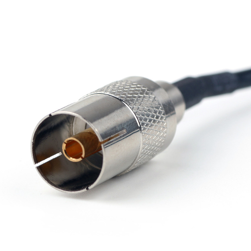 MCX na IEC DVB-T TV adapter, bakrena konstrukcija, zlatni kontakti, RG174 koaksijalna veza