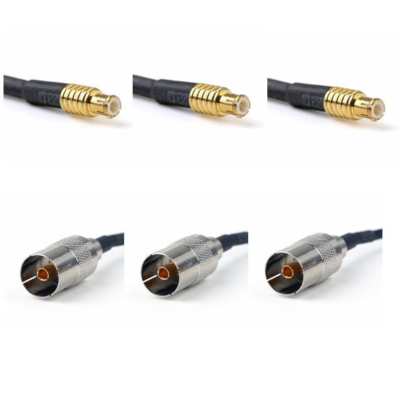 MCX na IEC DVB-T TV adapter, bakrena konstrukcija, zlatni kontakti, RG174 koaksijalna veza