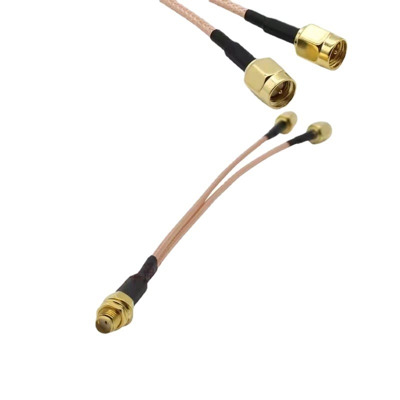 SMA 1 към 2 RF кабелен разклонител, 50 Ω, 0–3 GHz, 5 dBi усилване, VSWR ≤ 1.5