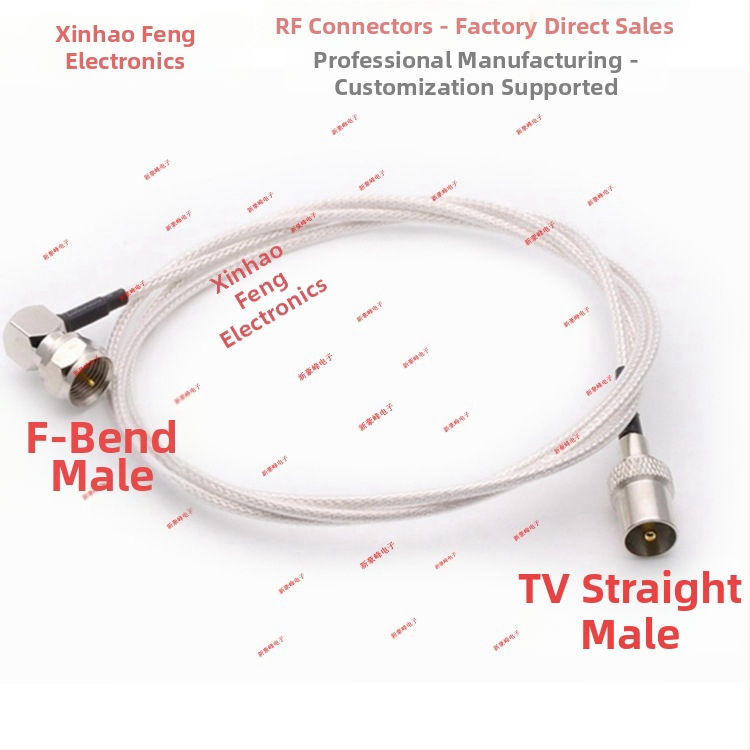 HDTV vara IEC satelīta signāla antena taisnā leņķī, vīrieša–sieviešu savienojums