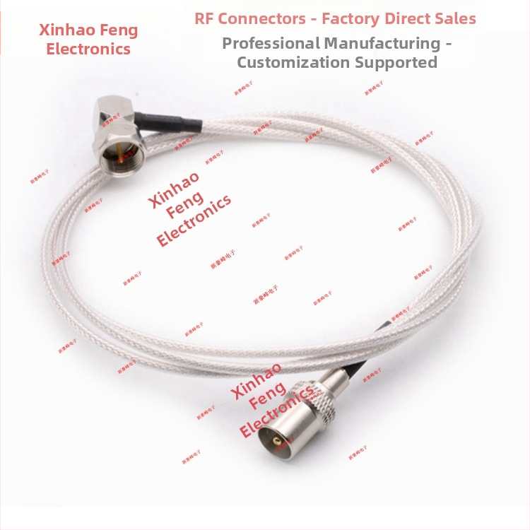 HDTV vara IEC satelīta signāla antena taisnā leņķī, vīrieša–sieviešu savienojums
