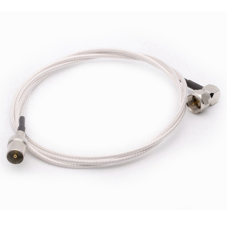 HDTV vara IEC satelīta signāla antena taisnā leņķī, vīrieša–sieviešu savienojums