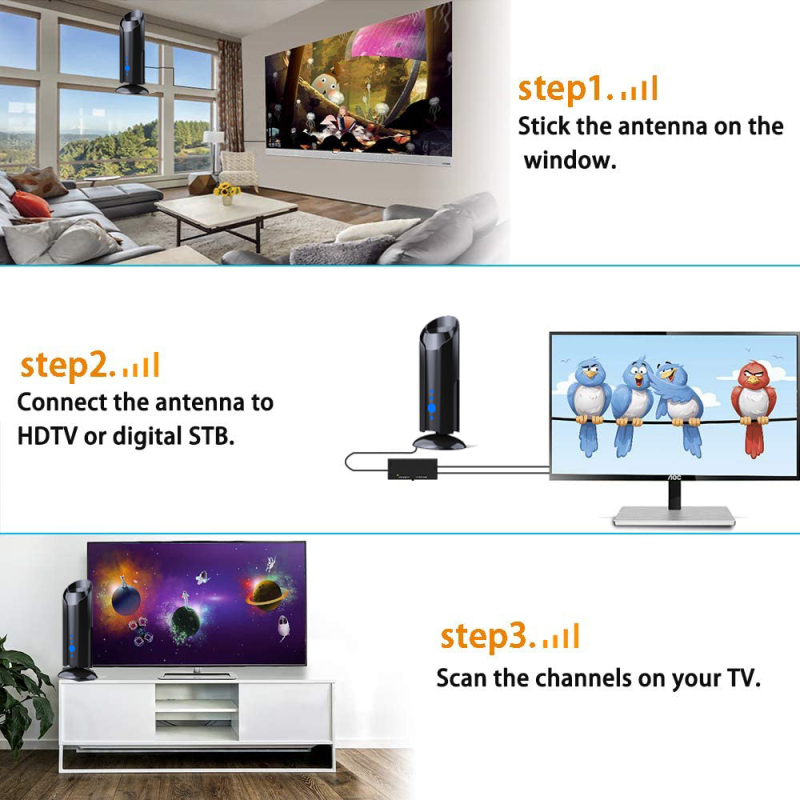 AH-LINK κεραία HDTV με υψηλή ενίσχυση - εσωτερική/εξωτερική χρήση, 4K HD, αδειοδοτημένη ιδιωτική μάρκα