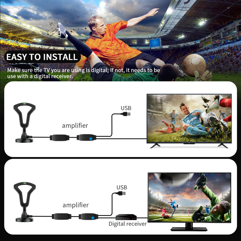 Αντένα Ψηφιακής Τηλεόρασης με Επίγειο Κύμα – Για Έξυπνες Ψηφιακές Τηλεοράσεις, Λήψη Σήματος, Μοντέλο 2025