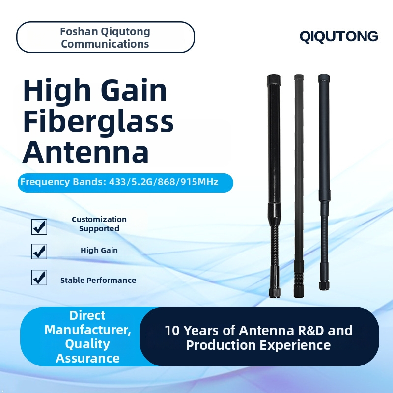Visokoučinkovita stakloplastična antena, 433/868/915/923 MHz, vanjska vodootporna, omnidirekcijska, Wi‑Fi 2.4/5.8 GHz
