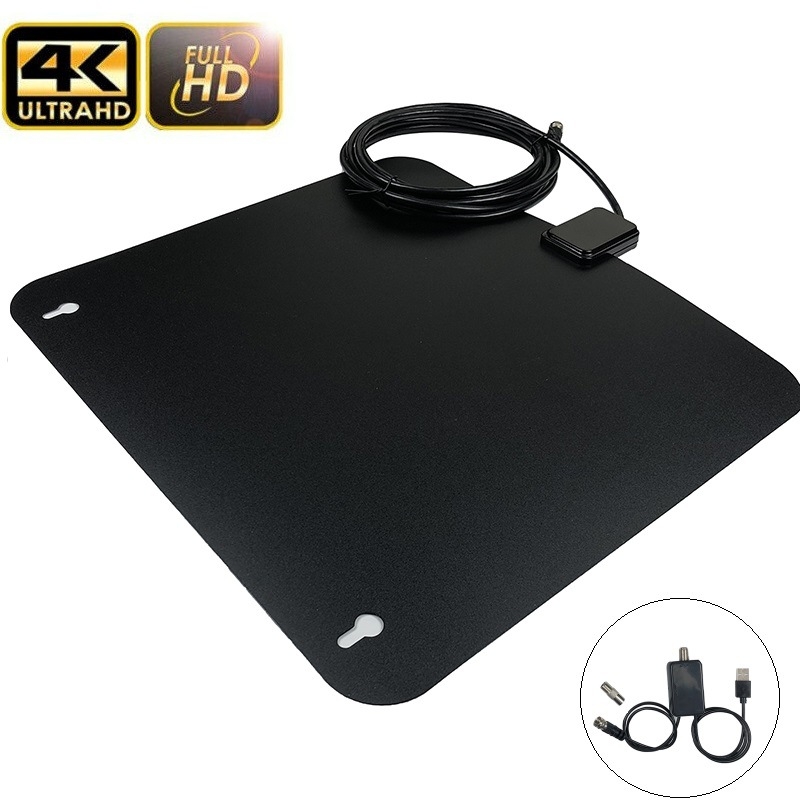 Antena TV internă, ATSC/DVB-T2 compatibilă, 30 dB câștig; interval de frecvențe 170–862 MHz; impedanță 75 Ω; SWR ≤ 2