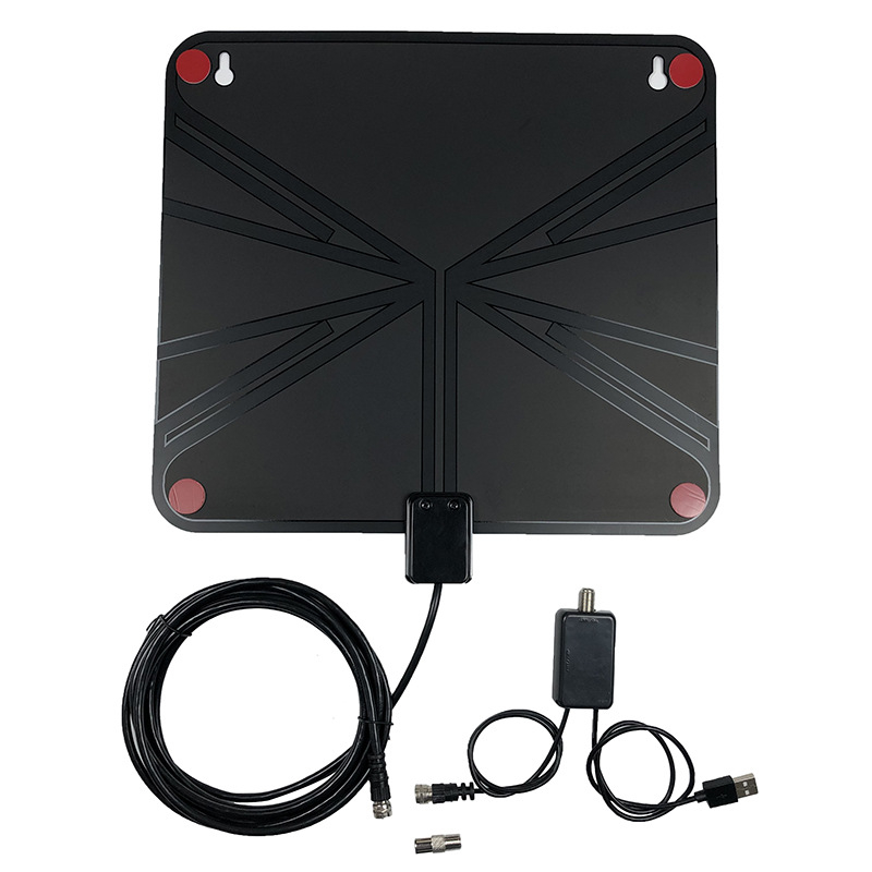 Antena TV internă, ATSC/DVB-T2 compatibilă, 30 dB câștig; interval de frecvențe 170–862 MHz; impedanță 75 Ω; SWR ≤ 2