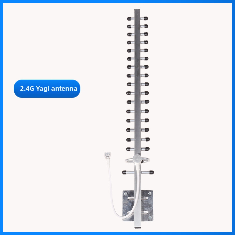 18-prvková Yagi anténa, smerová, zisk 20 dBi, 2400–2500 MHz, 50 Ω, SWR ≤ 1.5