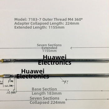 Teleskopiskā antena HW 7183-7 ar ārējo vītni M4, 360° griešanās, TV lietošanai
