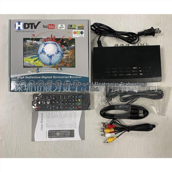 Set-top kaste DVB-T2 digitālajai zemes televīzijai (divkodolu GX mikroshēma, ECOS OS, 1920x1080, USB/HDMI/Koaksiālais/Tīkla savienojumi)