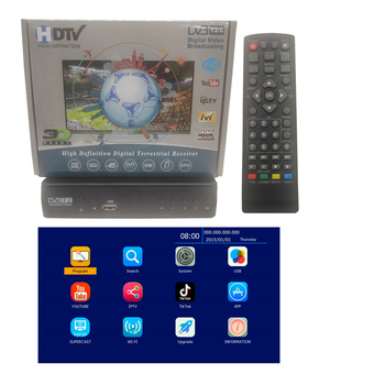 DVB-T2/DVB-C TV kastīte, 1080p, USB/HDMI/AV, ECOS OS, Ali čipsets