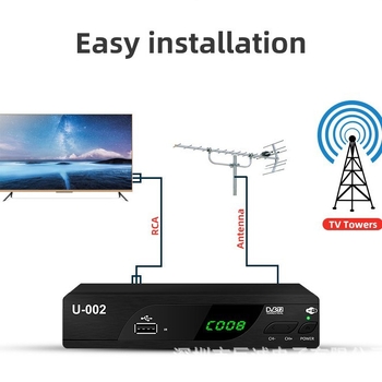 DVB-T2 HD digitālais set-top box ar četrkodolu procesoru, 512MB RAM, 1920x1080 izšķirtspēja, USB/HDMI/Wi‑Fi/AV interfeisi