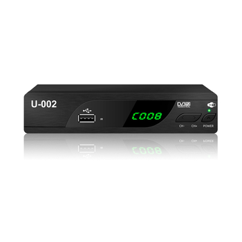 DVB-T2 HD digitālais set-top box ar četrkodolu procesoru, 512MB RAM, 1920x1080 izšķirtspēja, USB/HDMI/Wi‑Fi/AV interfeisi