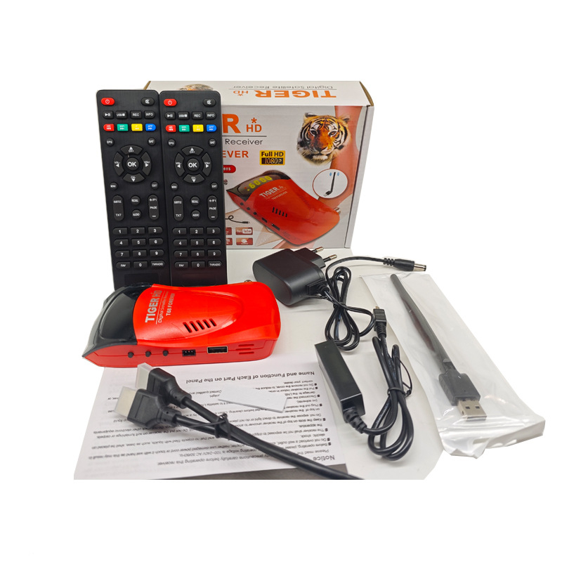 DVB-S2/S2X TV dekoder ar GX6605H čipu, ECOS operētājsistēma, 1920x1080 izšķirtspēja, USB/HDMI/AV savienojumi, modelis T68