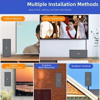 Televízna anténa pre vnútorné aj vonkajšie použitie s zosilňovačom pre digitálny HD príjem OTA