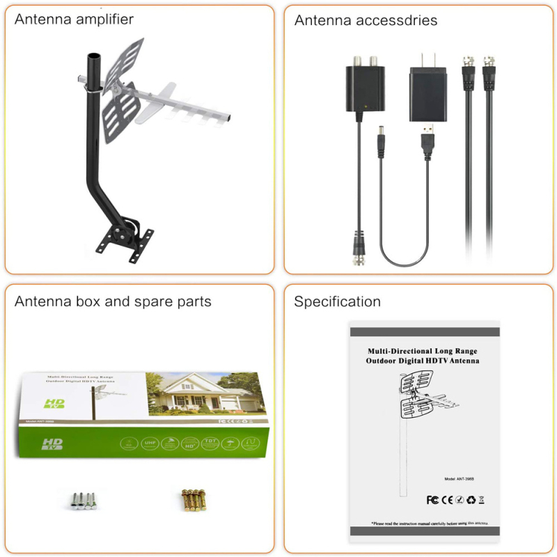 Chuang Jinheng Yagi aluminijska vanjska HDTV antena za HD digitalnu TV, 4K signal, zemaljski val