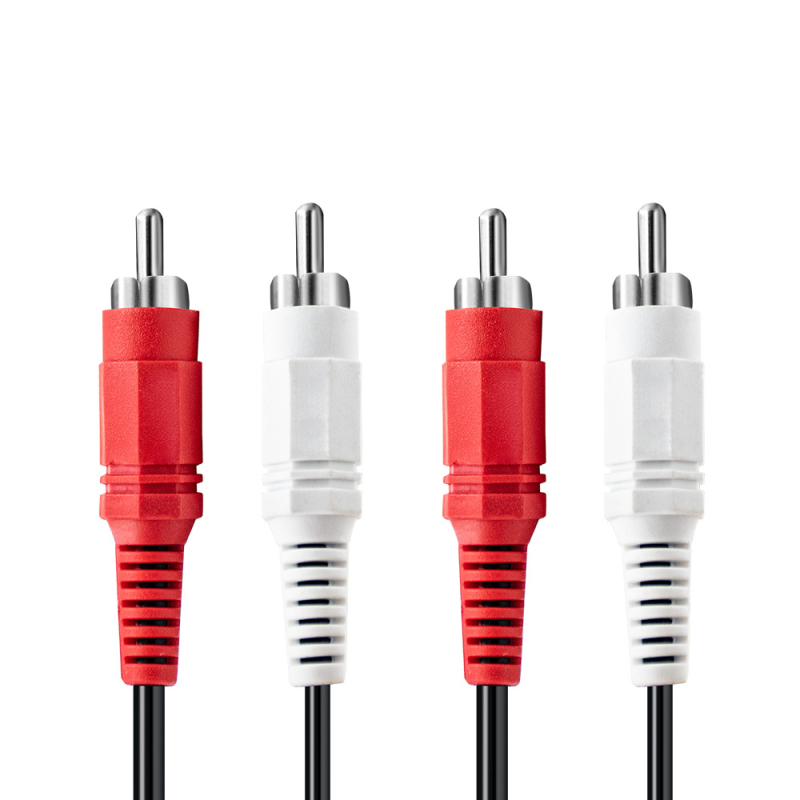 AV kábel: 3,5 mm női csatlakozó 2x RCA-hoz, réz mag, nikkelezett csatlakozók, PVC burkolat