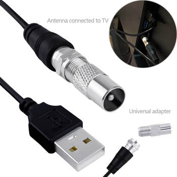 Unutarnja antena za digitalnu zemaljsku TV s pojačalom, dobitak 25 dBi, raspon frekvencija 470–860 MHz, impedancija 75 Ω, SWR ≤ 1,5, napajanje 5 V