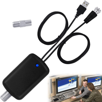 Unutarnja antena za digitalnu zemaljsku TV s pojačalom, dobitak 25 dBi, raspon frekvencija 470–860 MHz, impedancija 75 Ω, SWR ≤ 1,5, napajanje 5 V