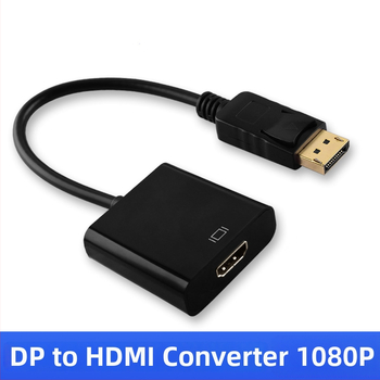 DP į HDMI adapterio kabelis su integruotu čipu, HDMI jungtis, sidabro plėvelės danga, modelis DP TO HDMI, OEM galima