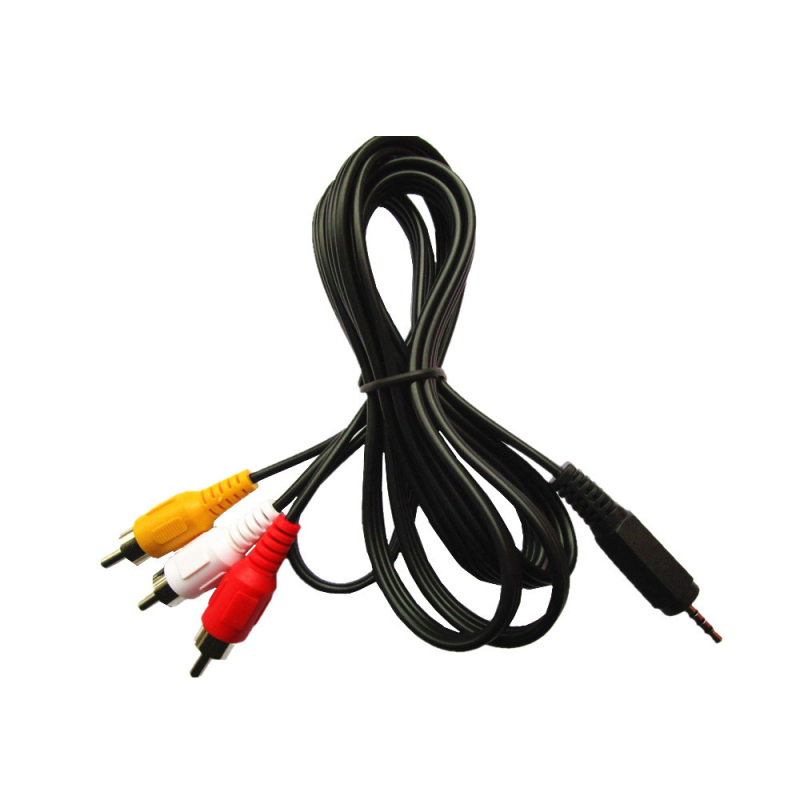 Adapterinis kabelis ERE YR-AV-200: AV 2,5 mm vyriškas į 3× RCA vyriškas, 1:3 padalijimas, garso išvestis