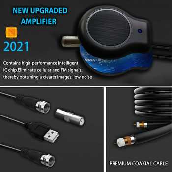 Digitális TV antenna beltéri használatra, mágneses szívófej és ATSC vevő