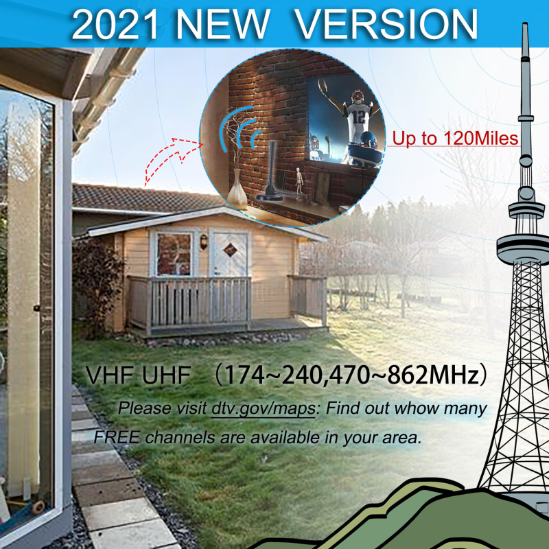 Digitális TV antenna beltéri használatra, mágneses szívófej és ATSC vevő