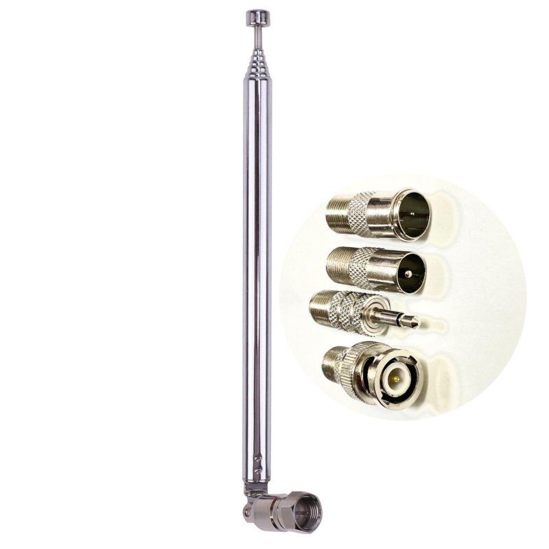 F head 7120 antenă FM telescopică, set de 5 piese, conector TV masculin 3,5 mm BNC