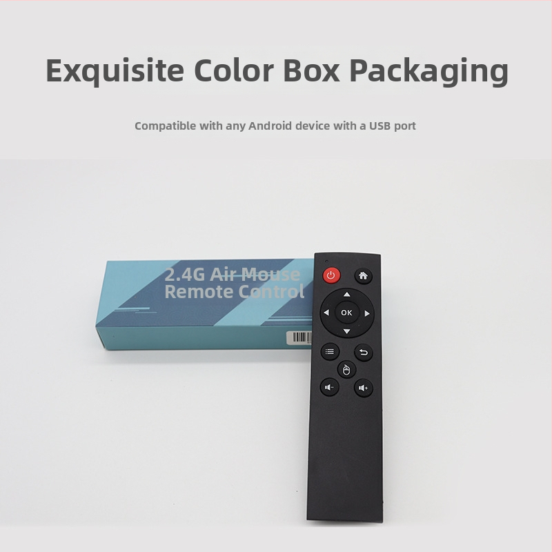 2.4G bezvadu attālinātais vadības ierīce ar USB interfeisu set-top kastēm, datoriem, projektoriem un Android ierīcēm — darbības diapazons 15–20 m; USB uztvērējs iekļauts; modelis X1201-126