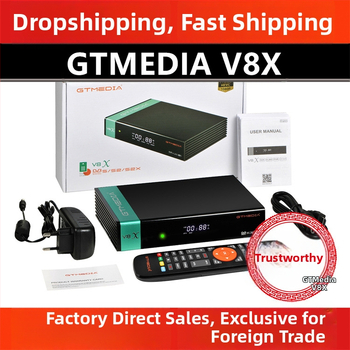 GTmedia V8X HD 1080P satelītu uztvērējs DVB-S/S2/S2X — divkodolu procesors, 512MB RAM, Aliyunos OS, HDMI