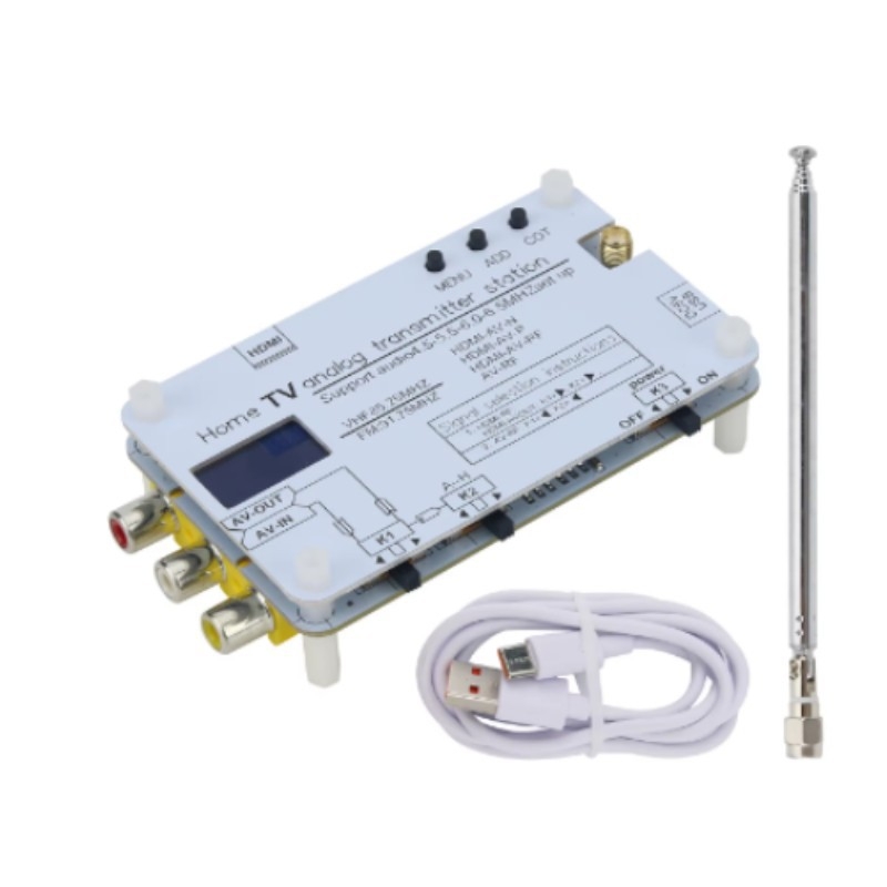 Μεταδότης τηλεόρασης YX001, HDMI & CVBS, ήχος 2.1 καναλιών, τροφοδοσία 5V, διαστάσεις 15×10×6